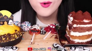 ASMR HALLOWEEN CANDY PARTY *STARBUCKS PUMPKIN TART, GHOST CHOCOLATE 할로윈 펌킨 타르트, 초콜릿 먹방 JANE ASMR 제인