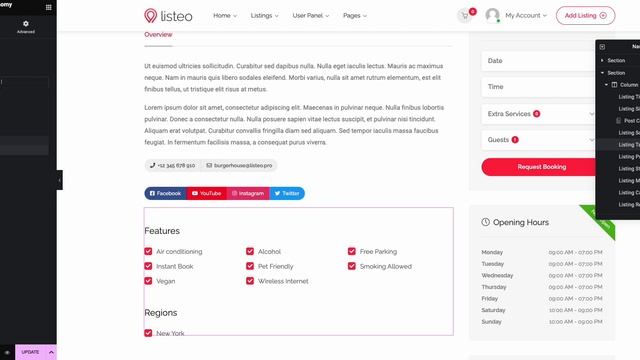 Editing single listing layout in Listeo using Elementor смотреть онлайн