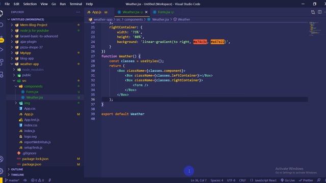 Weather App | React JS & Material UI | Part : 3 form design смотреть онлайн