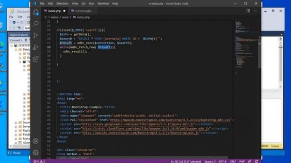 PHP & SQL Server Tutorial | Search And Display Data From MS SQL Server 2019 Database Using PHP