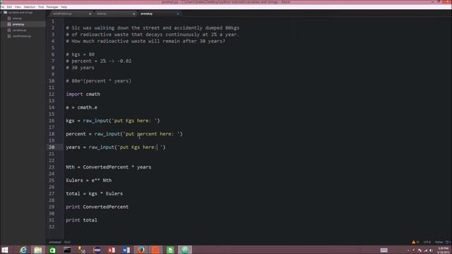 Python 2.7 Tutorial: 2.1 Variables with Floating Point and Prompt I/O смотреть онлайн