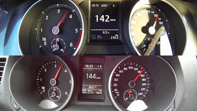 Golf VI 2.0 TDI (+Chip) vs Golf VII GTD | Acceleration 0-140km/h + 120-210km/h смотреть онлайн