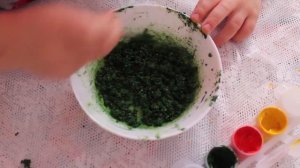 Как покрасить крупу для поделок. Красим пшено гуашью.