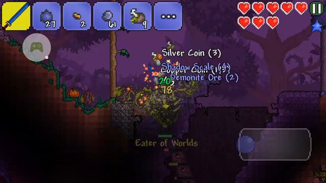 Terraria cobalt sword vs Eater of world смотреть онлайн