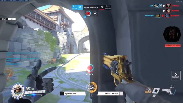 GALE MCCREE SHOWING HIS AIMING SKILLS! 40 ELIMS! [ OVERWATCH SEASON 23 TOP 500 ] смотреть онлайн