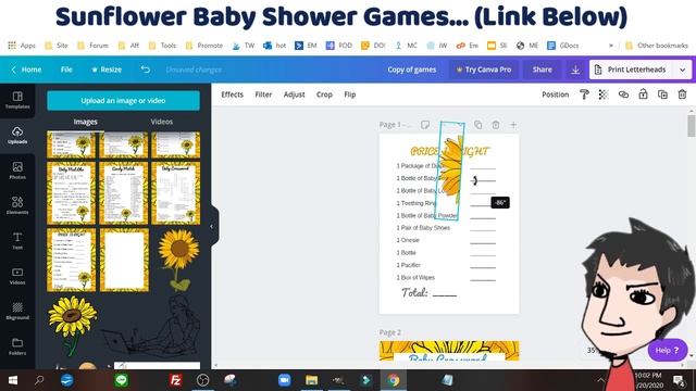 How To EASILY Make a Sunflower Baby Shower Game For Free смотреть онлайн