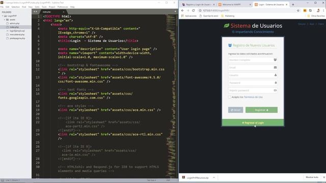 Login y registro de Usuarios en PHP Clase 1: Descarga de Archivos y Creacion de BD смотреть онлайн