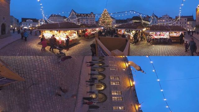 Новогодняя Ратуша в Таллине 2018 (видео 360°) 5K Raatihuoneentori смотреть онлайн