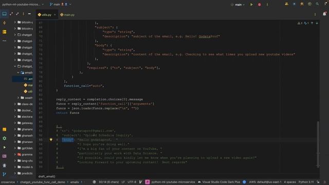 3. Send Custom Emails with OPEN AI FUNCTION CALLING | FUNCTION CALL API | FUNC CALL TUTORIALS смотреть онлайн