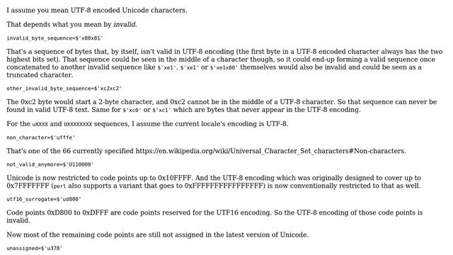 Unix & Linux: How to create string with invalid unicode characters, in Zsh? смотреть онлайн