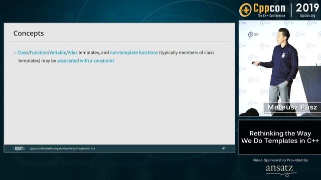CppCon 2019: Mateusz Pusz “Rethinking the Way We Do Templates in C++” смотреть онлайн