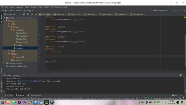 Flask Modo Debug смотреть онлайн