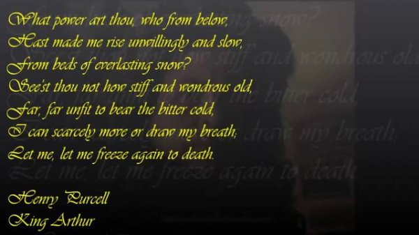 Henry Purcell King Artur cold song What power art thou