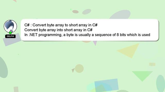 C# : Convert byte array to short array in C# смотреть онлайн