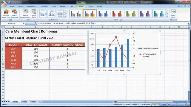 Excel 2007 tutorial | Cara Membuat Chart Kombinasi di Microsoft Excel смотреть онлайн