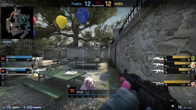 CS:GO POV Demo Fnatic KRIMZ (35/28) vs MIBR (de_overpass) смотреть онлайн