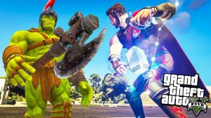 ТОР ПРОТИВ ХАЛКА РАГНАРЁК ЭКСПЕРИМЕНТЫ В ГТА 5 МОДЫ! ОБЗОР МОДА GTA 5 веселая видео игра как мультик