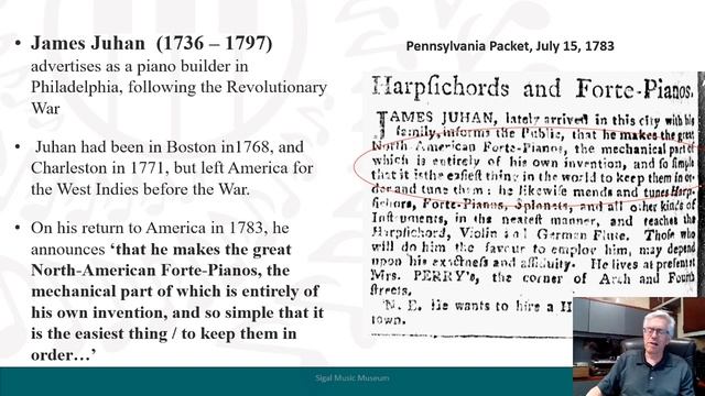 AMIS 2022: The Early Piano In America, 1745–1810
