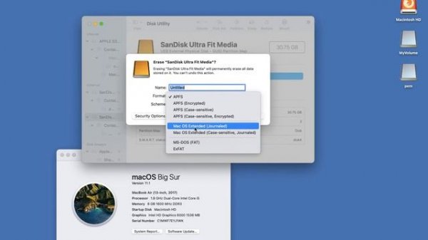 How to format your flash drive Mac OS Extended (Journaled) on macOS 11 (Big Sur) and later