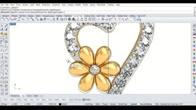 How to do 2d drawing in rhino5 gemvision matrix9 jewellery cad design #rhinoceros #matrix #rhino смотреть онлайн