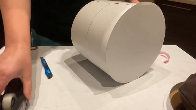 Круглая коробка. Круглая картонная коробка.Круглая коробка для торта.Круглая коробка изготовление. смотреть онлайн