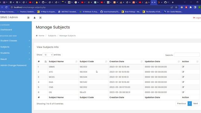 Student Result Management System Dashboard Google Chrome 2023 05 28 08 37 33 смотреть онлайн