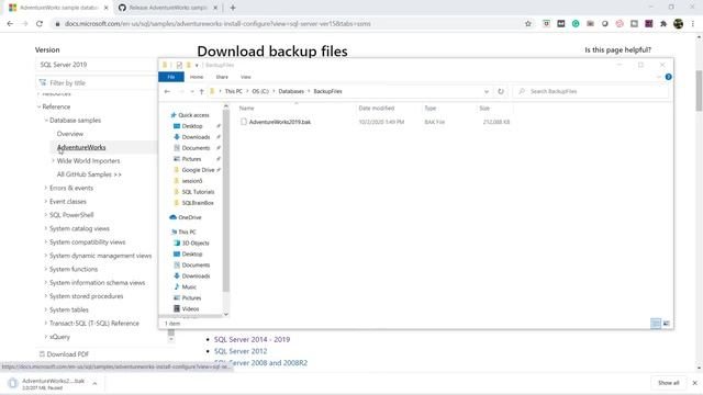 Download and Restore AdventureWorks Database in SQL 2019 | SQL Tutorial | Learn SQL | Day 2 смотреть онлайн