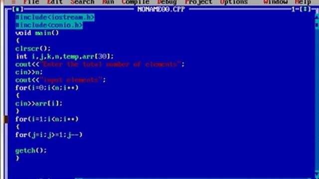 Insertion Sort Program in C++ смотреть онлайн