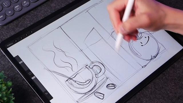 Sketching with me on iPad Pro + Procreate смотреть онлайн
