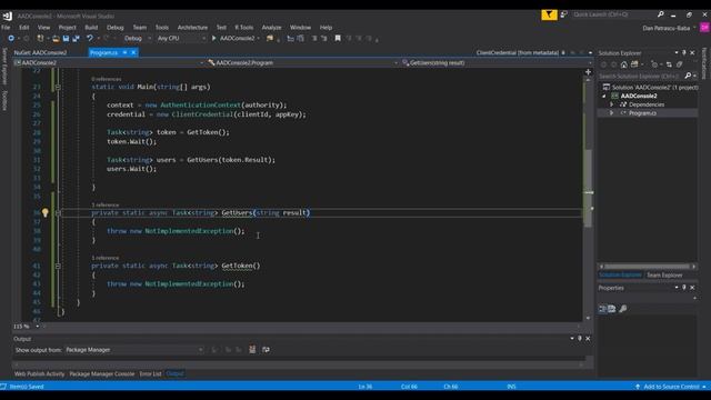 Calling Microsoft Graph API from a console application смотреть онлайн