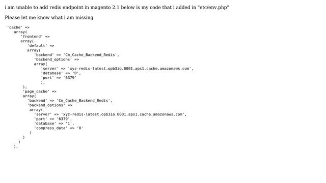 Magento: How to use redis endpoint in magento 2.1? смотреть онлайн