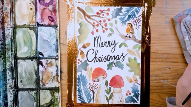 Paint with me: Merry Christmas (#1) Watercolor Illustration смотреть онлайн