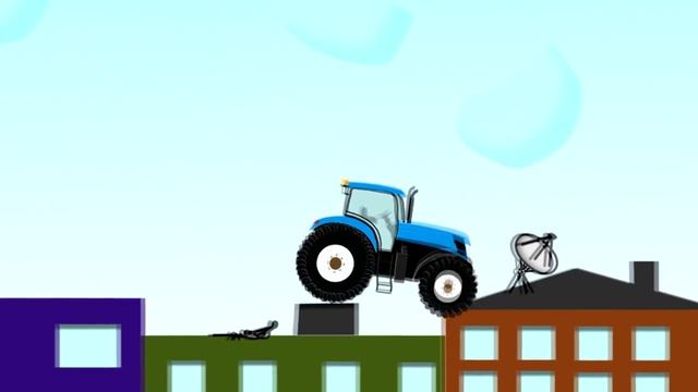 Monster Tractor Traktor Stunt | Fairy Tales For Kids - Blue Cartoon Tractor For Kids