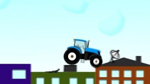 Monster Tractor Traktor Stunt | Fairy Tales for Kids - Blue Cartoon Tractor For Kids