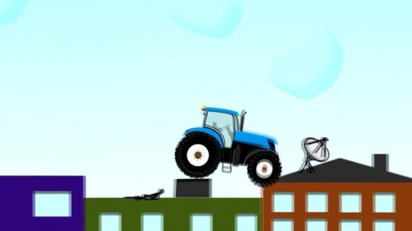 Monster Tractor Traktor Stunt | Fairy Tales for Kids - Blue Cartoon Tractor For Kids