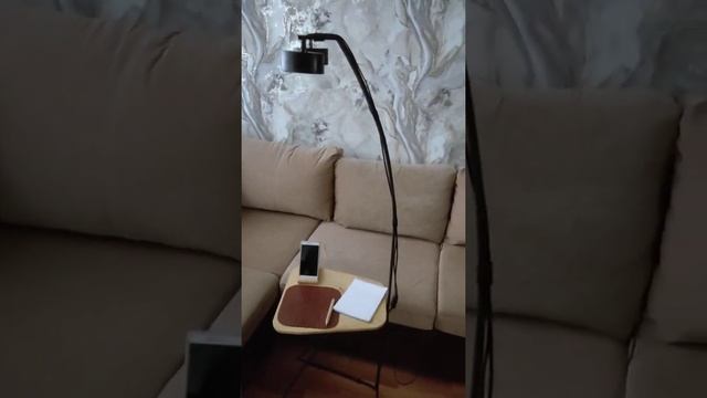 Торшер в стиле ЛОФТ с двумя плафонами и столиком. смотреть онлайн