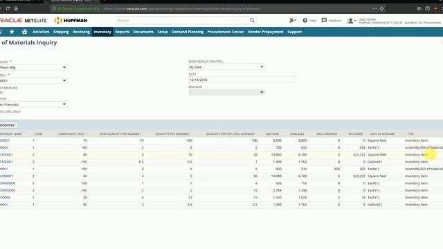 Oracle NetSuite Bill Of Materials (BOM) смотреть онлайн