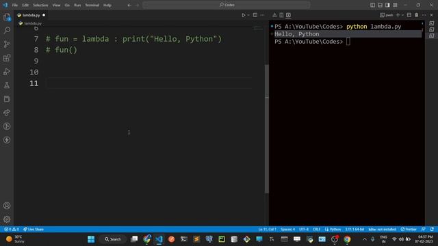 23. Lambda in Python | Complete Python Tutorial 2023 смотреть онлайн