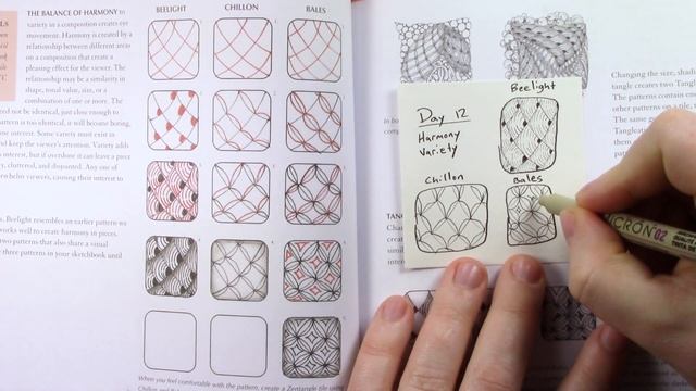 Harmony, Variety, Beelight, Chillon, Bales - One Zentangle A Day (Day 12) смотреть онлайн