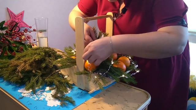 Новогодняя композиция на стол. Декор своими руками быстро и просто смотреть онлайн