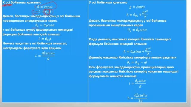 Көкжиекке бұрыш жасай лақтырылған дене қозғалысы
