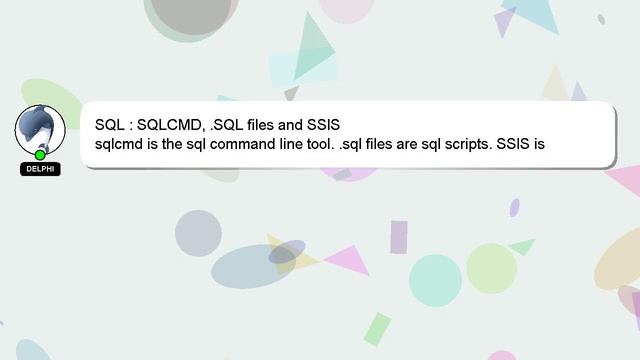SQL : SQLCMD, .SQL files and SSIS смотреть онлайн