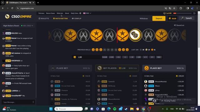 DEI VÁRIOS ALL INS NO CSGOEMPIRE E... смотреть онлайн
