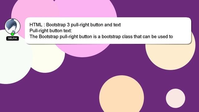 HTML : Bootstrap 3 pull-right button and text смотреть онлайн