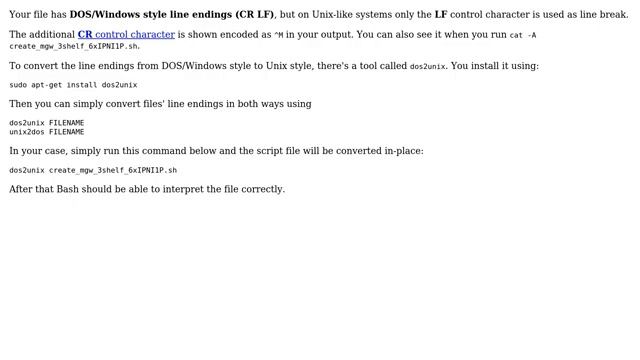 Ubuntu: Not able to execute a .sh file: /bin/bash^M: bad interpreter смотреть онлайн