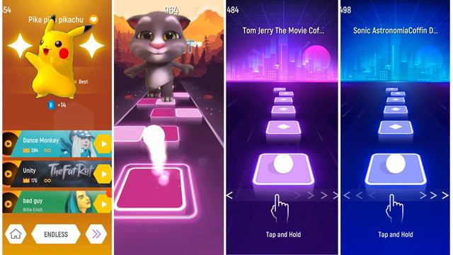 Pikachu - Talking Tom - Tom Jerry - Sonic | Tiles Hop EDM Rush! смотреть онлайн