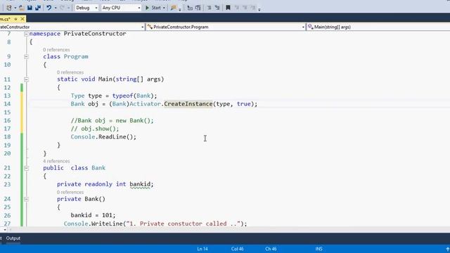 How to get instance of class having Private Constructor? смотреть онлайн