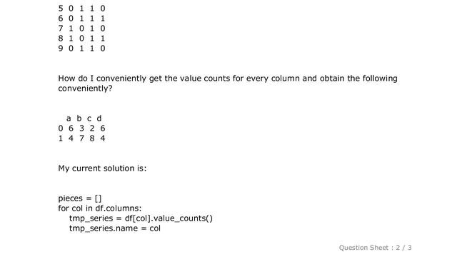 Pandas : How to get value counts for multiple columns at once in Pandas DataFrame? смотреть онлайн