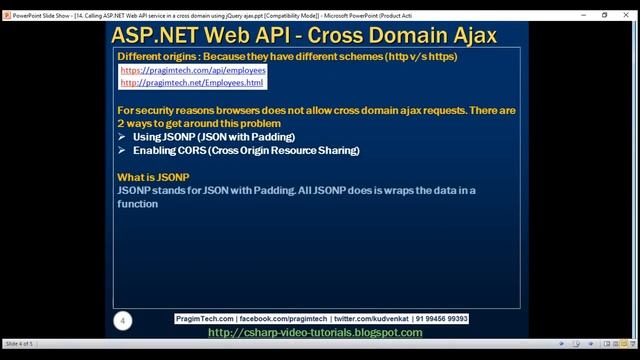 Calling ASP NET Web API service in a cross domain using jQuery ajax смотреть онлайн