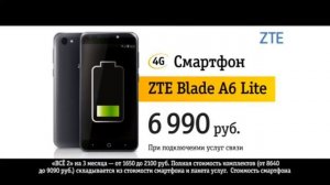 Реклама смартфона "ZTE Blade A6 lite" в ускоренной анимациии